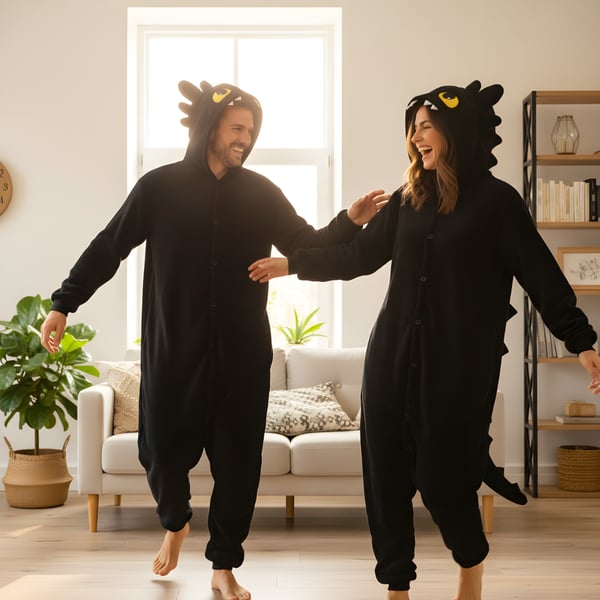 Kigurumi-pyjamas med tandløs kostume L: 165 - 175 cm