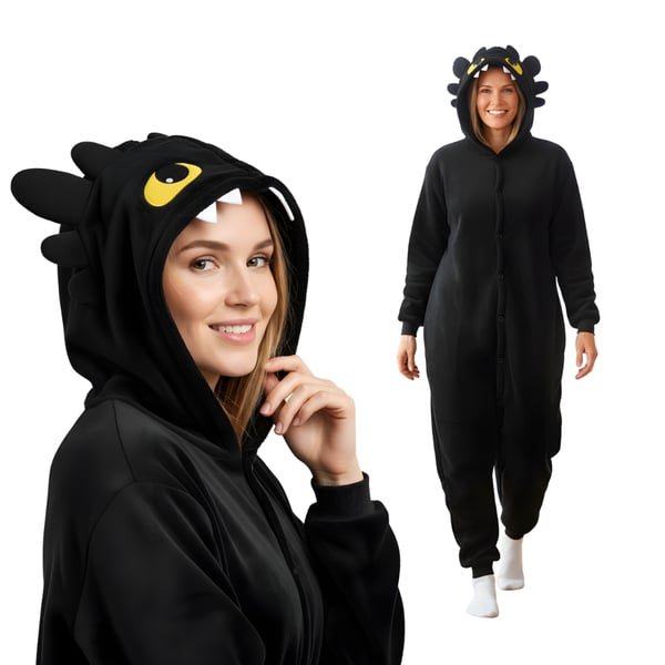Kigurumi-pyjamas Tandløs kostume størrelse 145-155 cm Kigurumi-pyjamas Tandløs kostume størrelse 145-155 cm