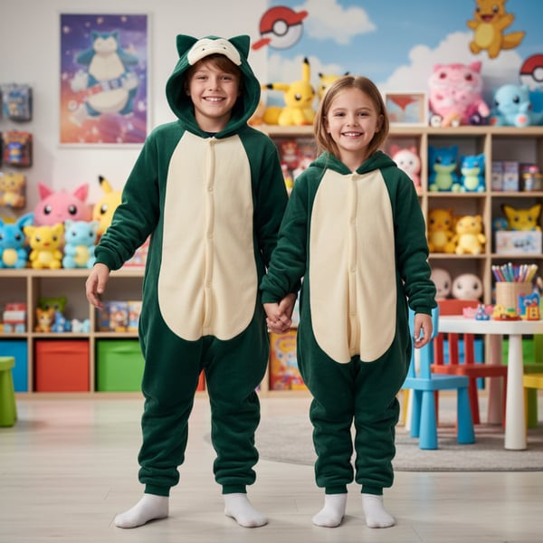 Onesie Kigurumi Pyjamas Pokemon Snorlax kostume børn 125 - 135 cm