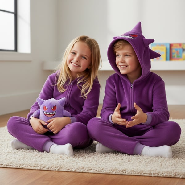 Kigurumi Pyjamas Kostume Pokemon Gengar Børn 105-115cm