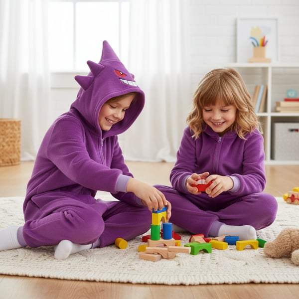 Kigurumi Pyjamas Kostume Pokemon Gengar Børn 105-115cm