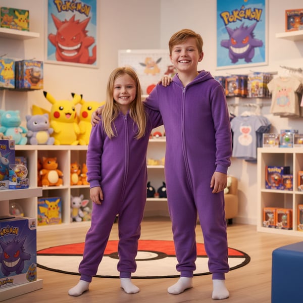 Kigurumi Pyjamas Kostume Pokemon Gengar Børn 105-115cm