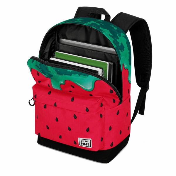 Oh My Pop! Sød lyserød vandmelon skolerygsæk med ét rum 31x44x18 cm