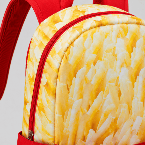Oh My Pop! Fries Skolerygsæk med ét rum, rød, 30x42x17 cm