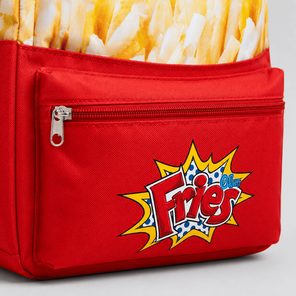 Oh My Pop! Fries Skolerygsæk med ét rum, rød, 30x42x17 cm