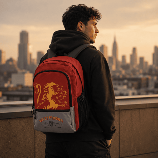 Harry Potter Gryffindor Rød To-rums Skolerygsæk 31x44x18cm