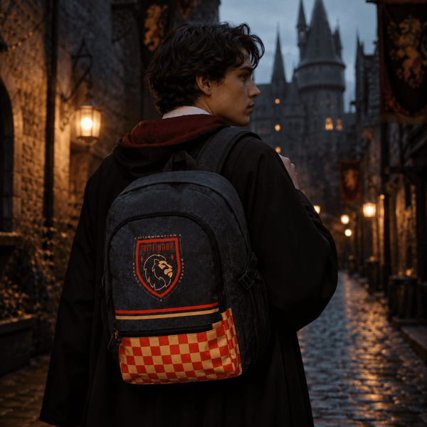 Harry Potter Gryffindor musta kaksilokeroinen koulureppu 31x44x18cm
