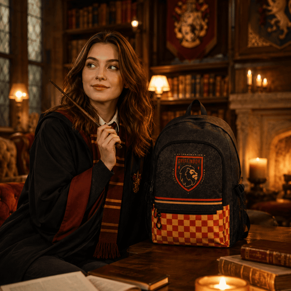 Harry Potter Gryffindor musta kaksilokeroinen koulureppu 31x44x18cm