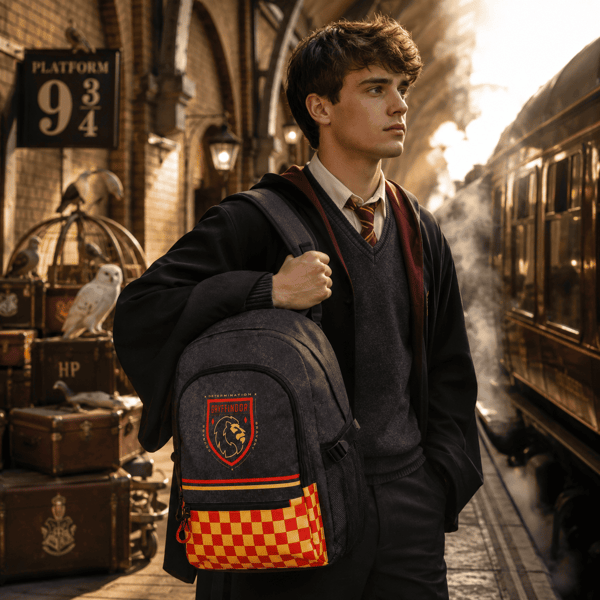 Harry Potter Gryffindor musta kaksilokeroinen koulureppu 31x44x18cm