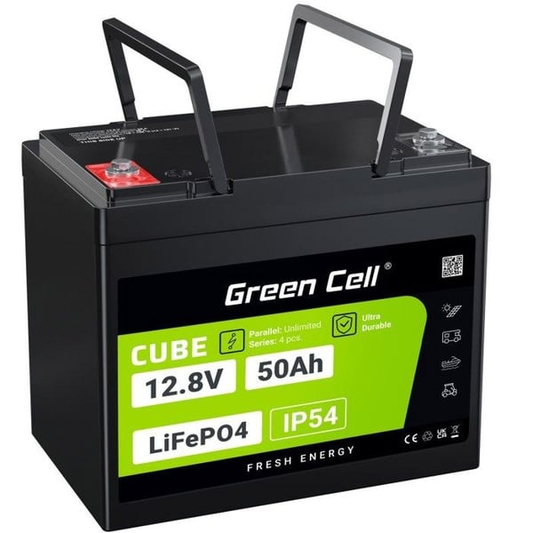 LiFePO4-ackumulator - GREEN CELL - Cube 50Ah - 12.8V - 640 Wh - IP54