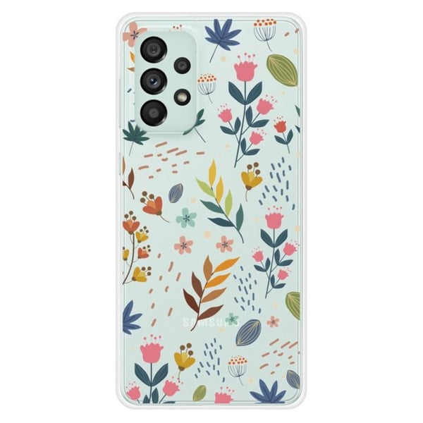 Siliconefodral - Kompatibel med Samsung Galaxy A73 5G - design med färgglada blommor