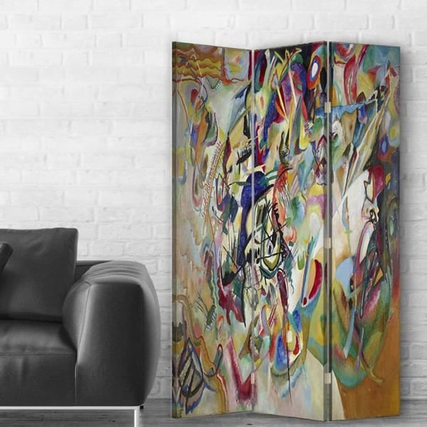 Legendarte - Skärm - Skiljevägg med fram-/baktryckskomposition VII - Wassily Kandinsky cm. 110x150 (3x)