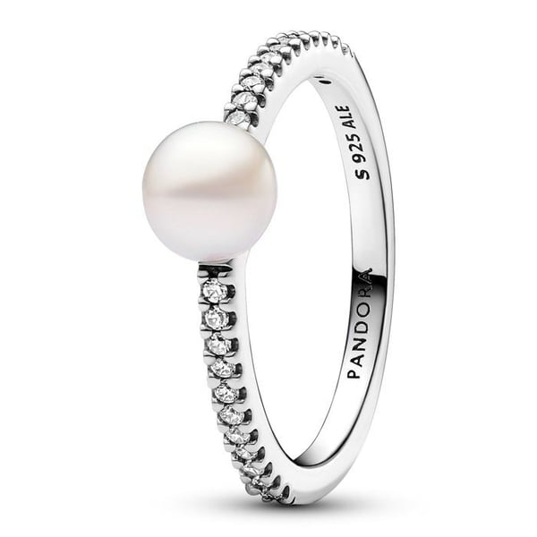 Ring Dam - Silver - 193158C01-56 - Cubic Zirconia - Sterling Silver - Mother of Pearl