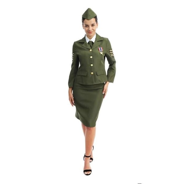 Kvinnlig kostym - LITEN CLOWN - Militär DDay - Grön - Polyester - Lätt och bekväm