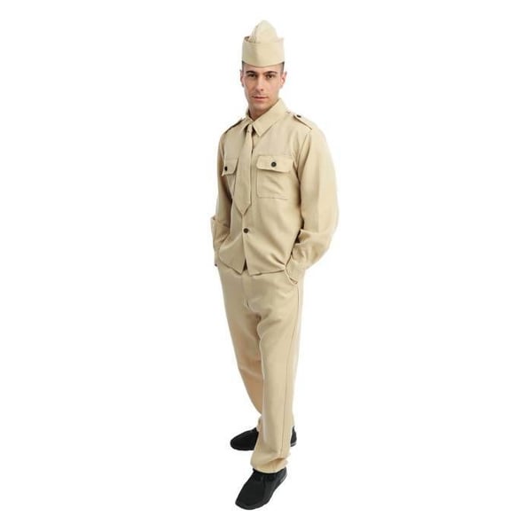 Kostym - LITEN CLOWN - Militär D-Day Man - Beige - Polyester - Komplett