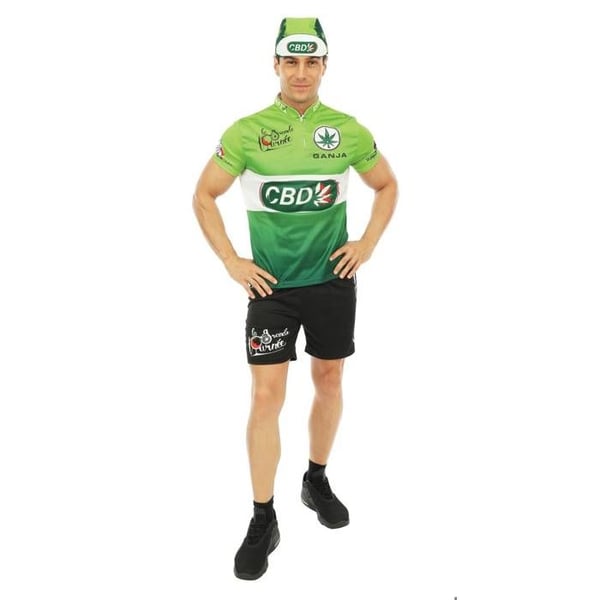Kostym - LITEN CLOWN - Vuxen cyklist - Grön - Lätt och bekväm - T-shirt, shorts, keps