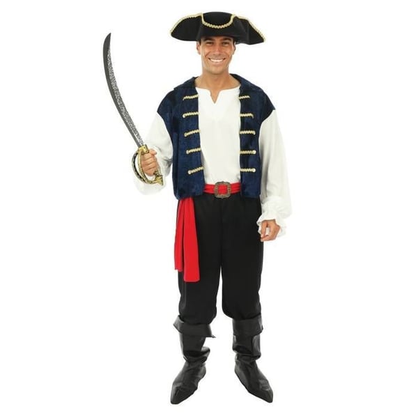 Kostym / Dräkt - LITEN CLOWN - Piratdräkt Blå Man - Blå - Polyester - Lätt och bekväm