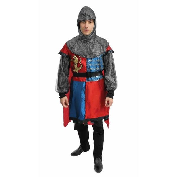 Riddardräkt - PTIT CLOWN - Riddardräkt för vuxna - Polyester - Huva, tunika, bälte - Lätt och bekväm