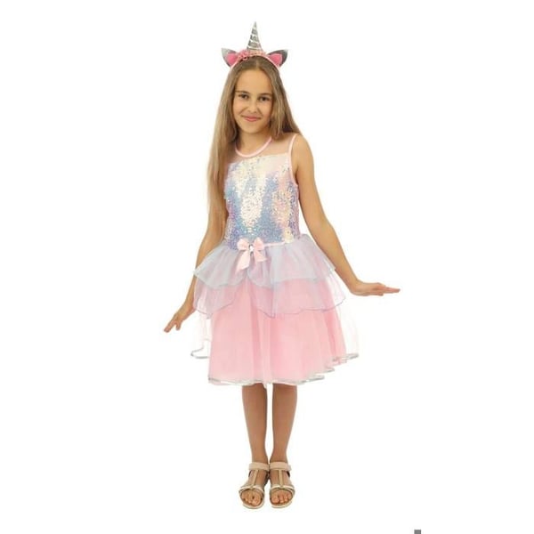 Kostym - LITEN CLOWN - Kostym Enhörning Flicka - Rosa - 10-12 år - Polyester