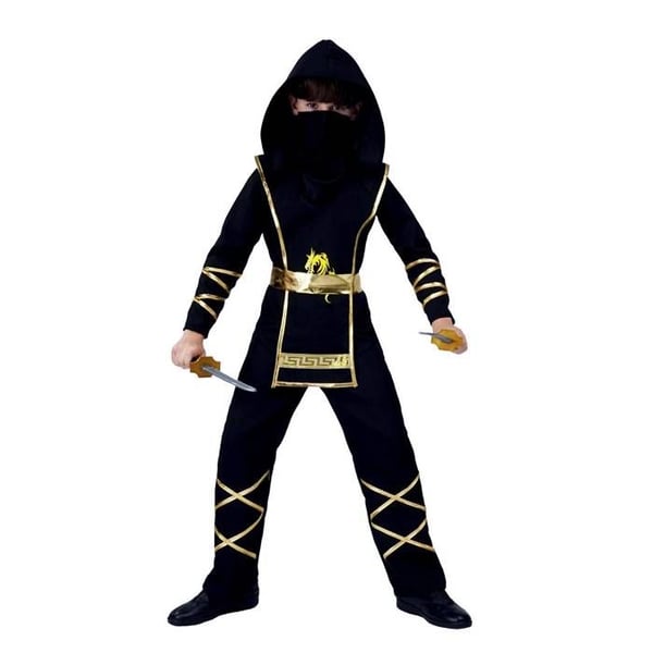 Kostym - LITEN CLOWN - Barn Ninja - Svart - 7 år+ - Polyester