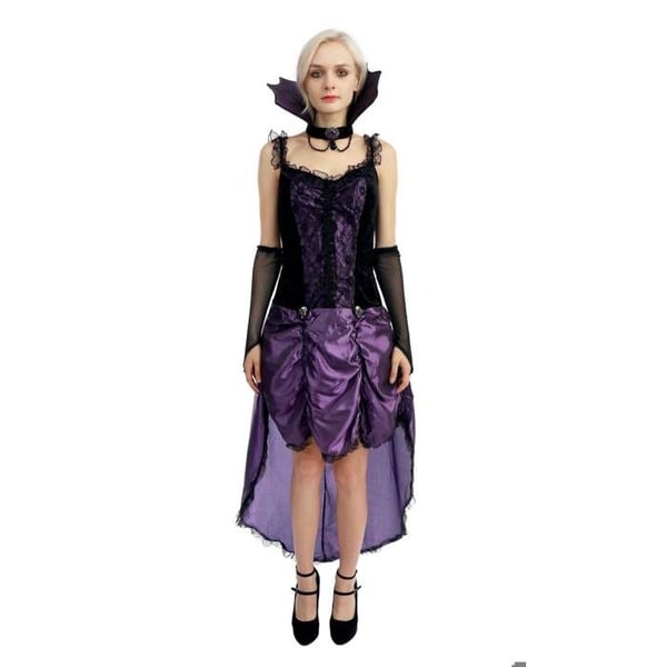 Vuxendräkt - LITEN CLOWN - Vampyrkvinna - Lila - Polyester - Lätt