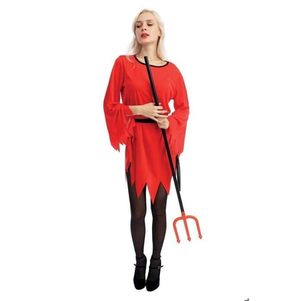 Vuxen Kostym - LITEN CLOWN - Djävelsk Kostym Kvinna - Röd - Bekväm - Polyester