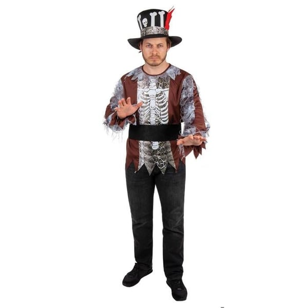 Kostym - PTIT CLOWN - Utklädnad Skelett Voodoo Vuxen - Lätt och bekväm - Polyester - För Halloween Kostym - PTIT CLOWN - Utklädnad Skelett Voodoo Vuxen - Lätt och bekväm - Polyester - För Halloween