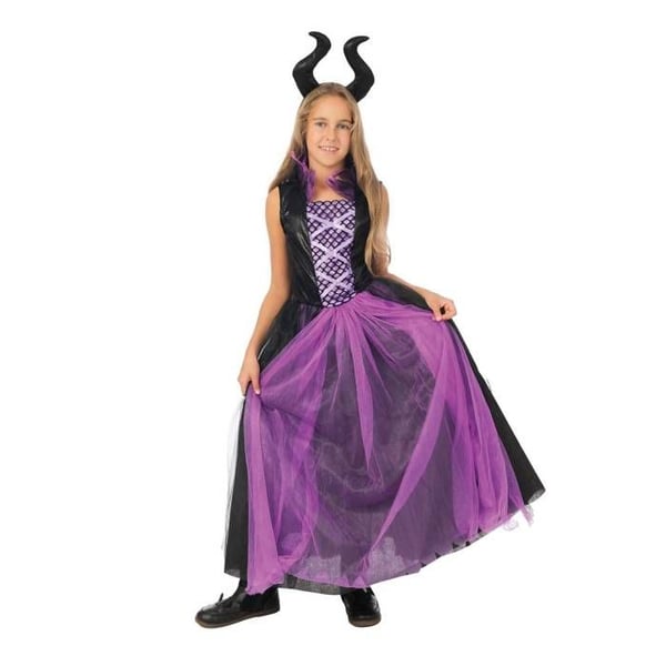 Barnkostym - LITEN CLOWN - Ond Häxa Flicka - Lila - 5-6 år - Polyester