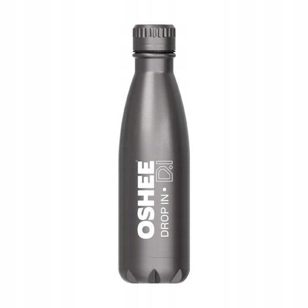 Isolerad mugg - Oshee - Drop In Silver 500 ml - Rostfritt stål utan BPA - Varm 12h Kall 24h