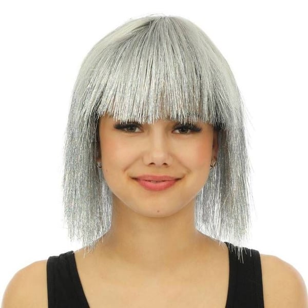 Disco peruk - LITEN CLOWN - 23985 - Silver - Syntetiskt hår - One size vuxen
