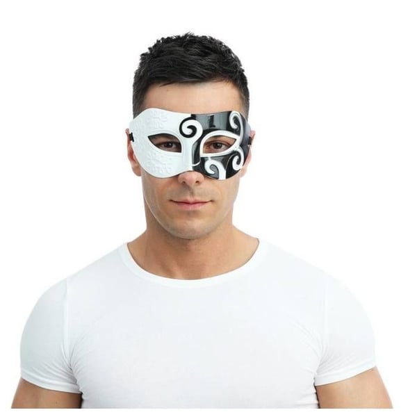 Mask - LITEN CLOWN - Ansiktsmask - Svart och Vit - För ansiktet - Temat varg