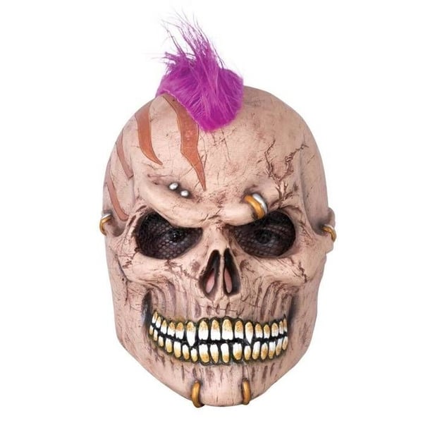 Heltäckande ansiktsmask - LILLA CLOWN - punk-skelett - Rosa - Punk-skelettdesign - Heltäckande