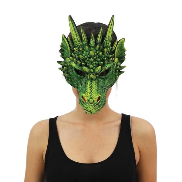 Ansiktsmask - LITEN CLOWN - Drakans ansiktsmask - Grön - Vuxen - One size