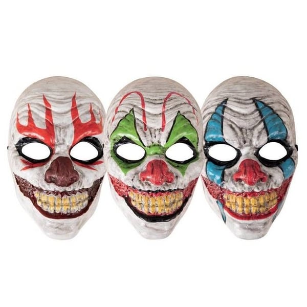 Ansiktsmask - LITEN CLOWN - Ond clown ansiktsmask - Slumptäck färg - Flerfärgad - Vuxen