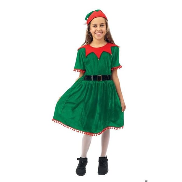 Kostym - LITEN CLOWN - Flicka Alv - 7/9 år - Grön - Polyester - Handtvätt rekommenderas