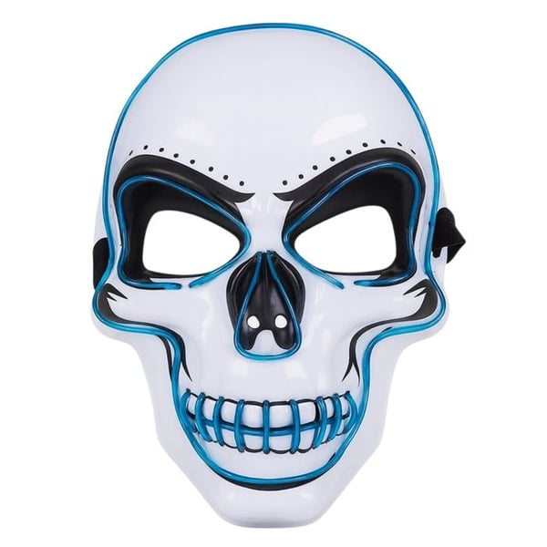 Mask Skull Skeleton LED Blue – Skrämmande & Luminös för Halloween