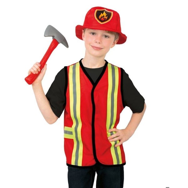 Brandmansdräkt - LITEN CLOWN - LITEN CLOWN - Röd - En storlek - Barn