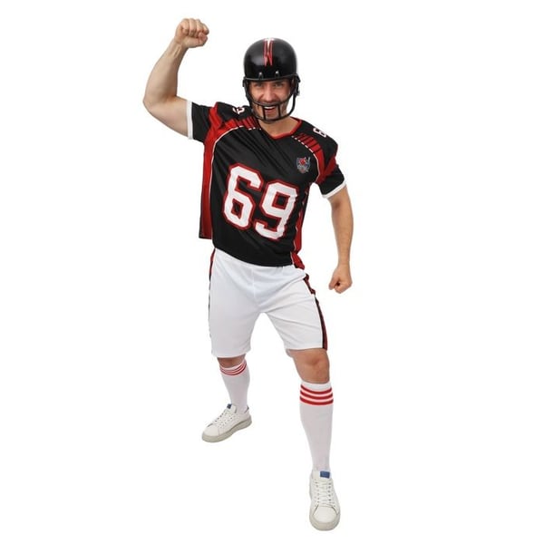 Amerikansk fotbollskostym - LITEN CLOWN - LITEN CLOWN - Storlek L/XL - Vuxen 18+ - Idealisk för Karneval/Halloween