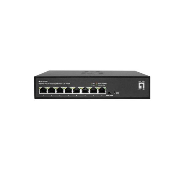 Switch Ethernet - LEVELONE - GES-2208 Hilbert - 8 portar Gigabit - Smart Lite - VLAN 802.1q