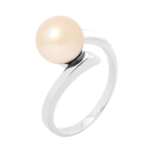 Ring - Pärlor & Färger - Äkta Odlad Pärla 8-9 mm - Naturlig Rosafärg - Vitt Guld 375/1000 - Kvinna