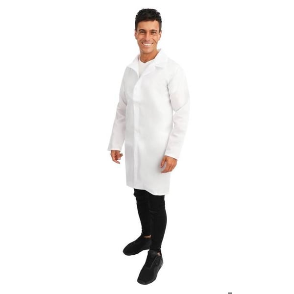 Kostymblus - LITEN CLOWN - Vit Läkardräkt - Vuxen unisex - Vit - Knappstängning