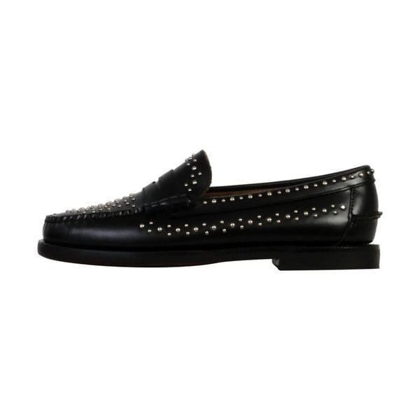 Sebago Docksides Derbie Cuir Dan Studs Kvinna - Svart