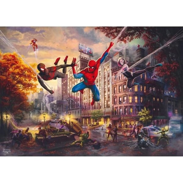 Pussel - SCHMIDT - Spider-Man & Vänner: Den Ultimata Alliansen - Thomas Kinkade - 1000 bitar - 69,3x49,3 cm - Tecknade serier