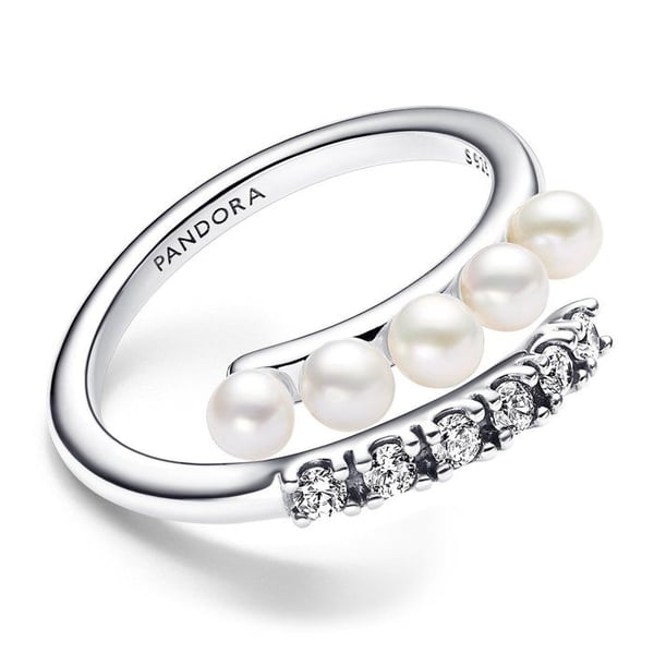 Ring Dam - Silver - 193145C01 - Cubic Zirconia - Fine Silver - Mother of Pearl