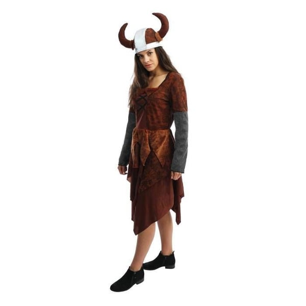 Kostym - LITEN CLOWN - Viking Kvinna - Brun - Polyester - Lätt och bekväm