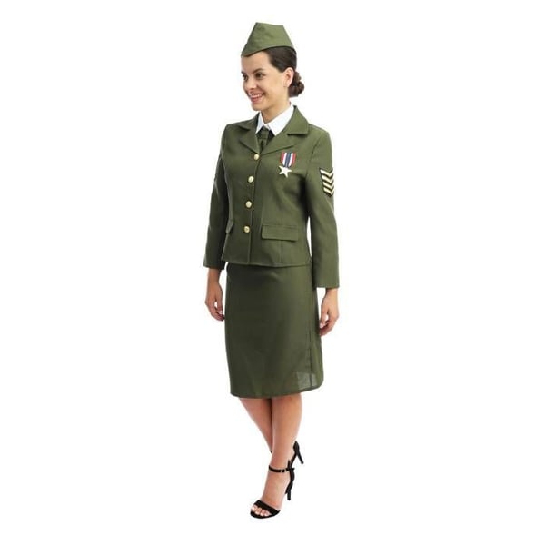 Kvinnlig kostym - LITEN CLOWN - Militär DDay - Grön - Polyester - Lätt och bekväm