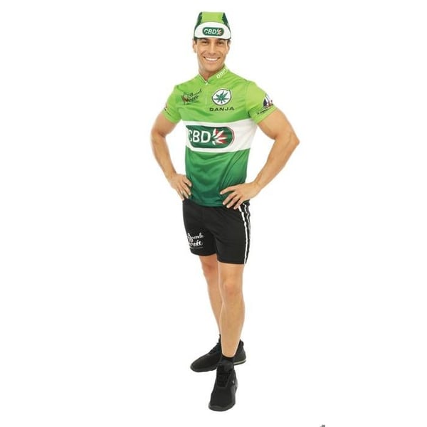 Kostym - LITEN CLOWN - Vuxen cyklist - Grön - Lätt och bekväm - T-shirt, shorts, keps
