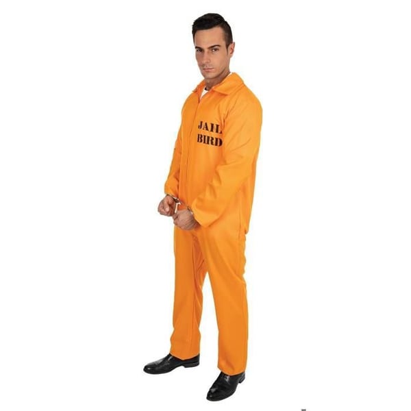 Kostym - LITEN CLOWN - Amerikansk Fånge - Orange - Vuxen 14+ - Polyester