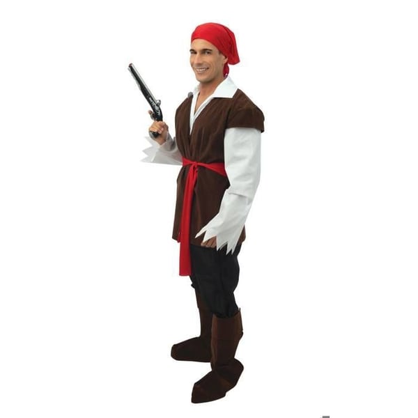 Kostym - LITEN CLOWN - Piratkostym för män - Brun - Vuxen 14+ - Komplett (byxor, skjorta, väst)