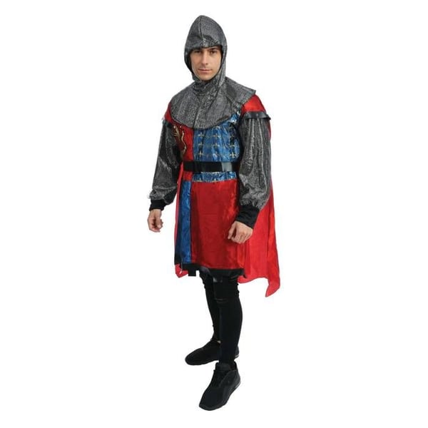 Riddardräkt - PTIT CLOWN - Riddardräkt för vuxna - Polyester - Huva, tunika, bälte - Lätt och bekväm